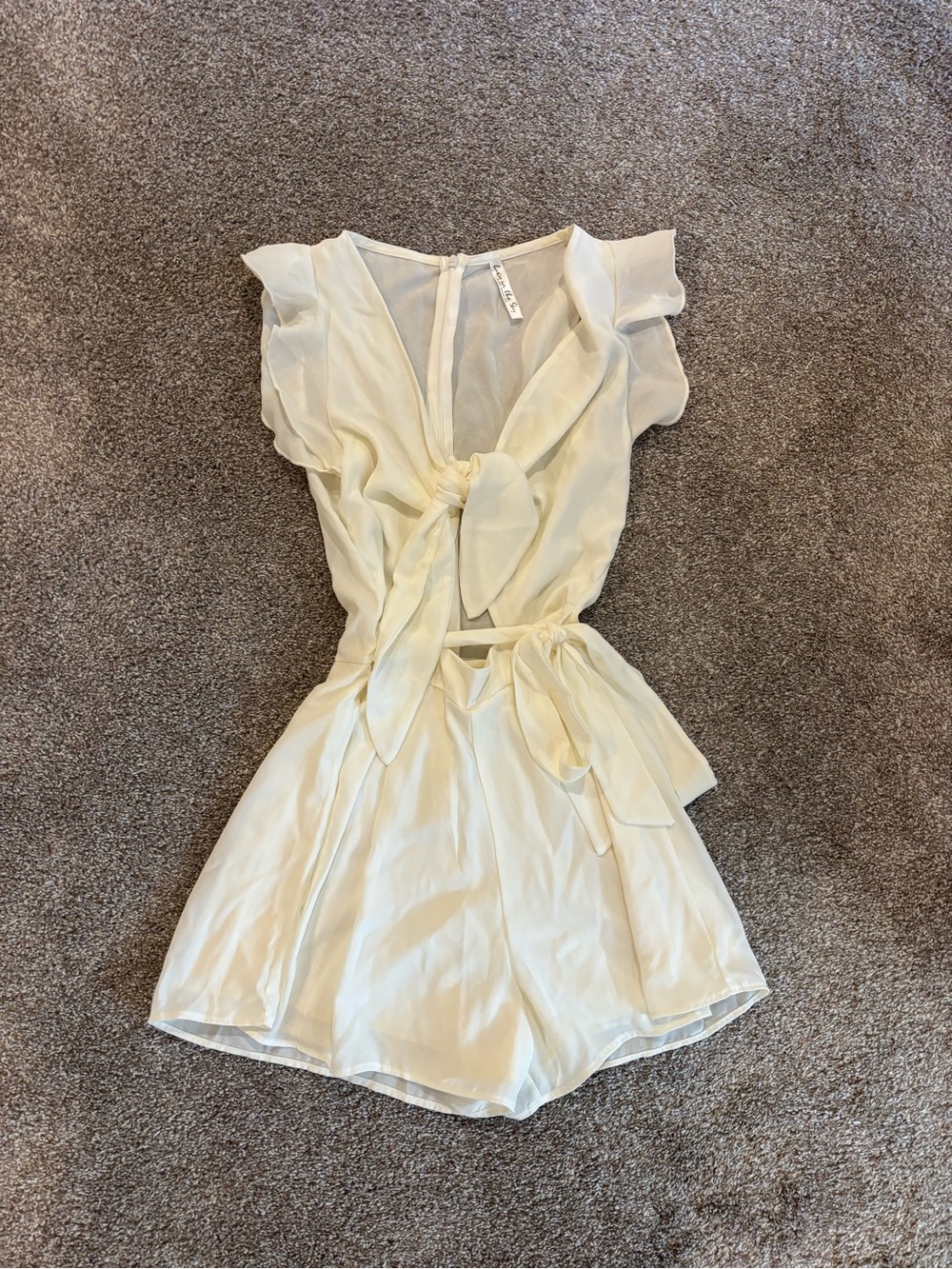 Ivory Tie-Front Romper